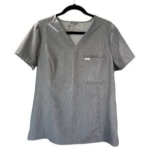 FIGS Graphite Slim Catarina One-Pocket Scrub Top Size L